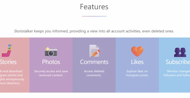 Features of  Insta Storistalker