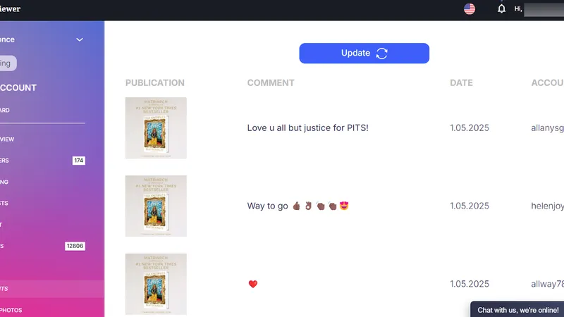 anonymous Instagram comments viewer userspace
