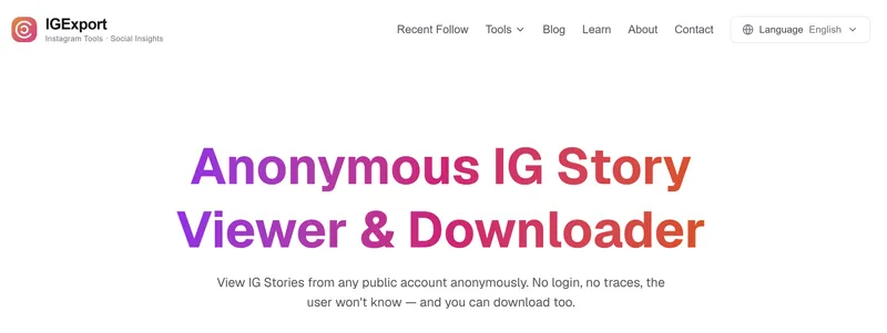 IGExport Anonymous IG Story Viewer & Downloader IGExport Anonymous IG Story Viewer & Downloader