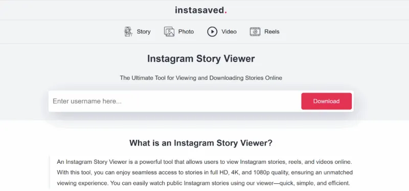 main page Instasaved