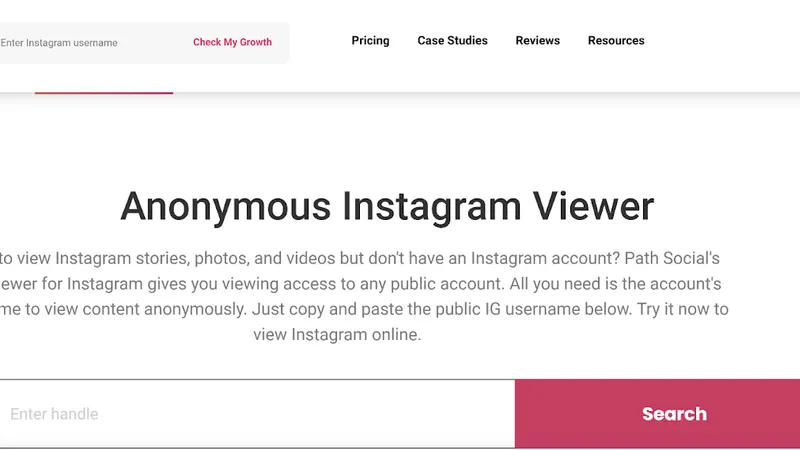 Screenshot of the main page of the PathSocial tool