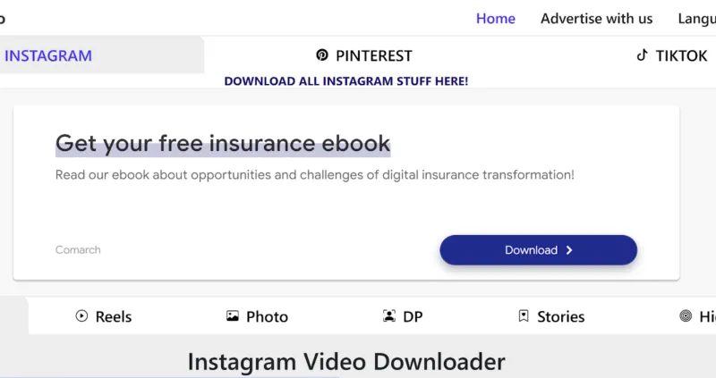 Main page InDown