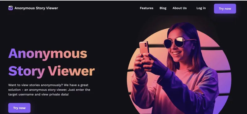 Pagina principale di Anonymous Story Viewer
