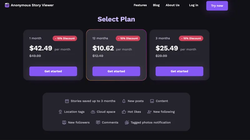  Anonymous Story Viewer price plans