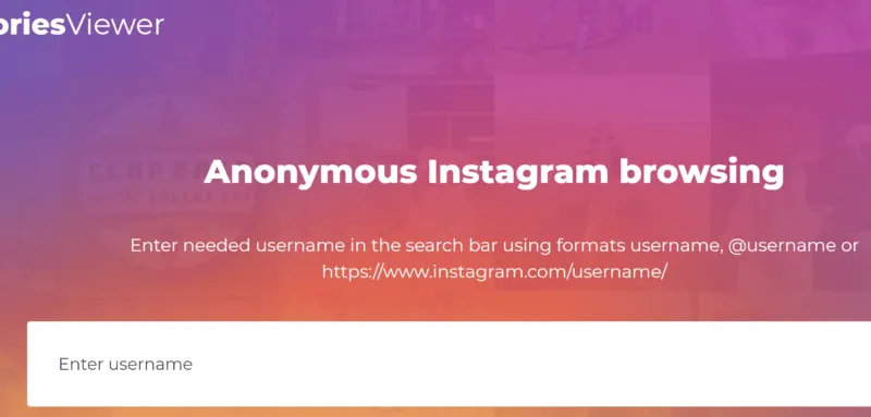 InstaStoriesViewer main page