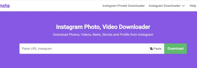 Snapinsta main page