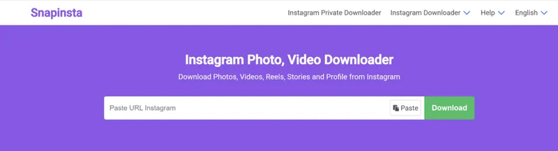 Snapinsta main page