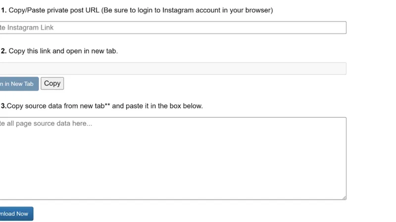 Screenshot showing the steps to use DownloadGram for downloading Instagram content.