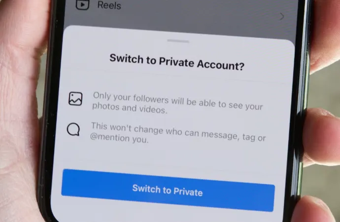 Switch to Private Account sign