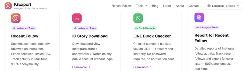 IGExport Instagram Profile Export Tool Features IGExport Instagram Profile Export Tool Features