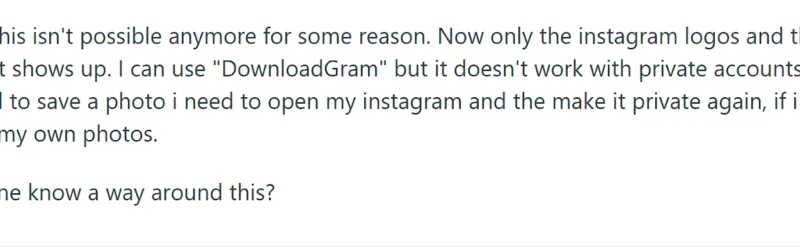 Screenshot of a Reddit review discussing DownloadGram