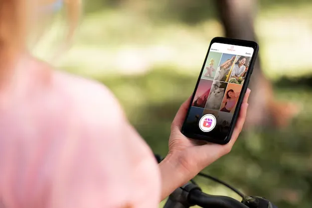 Woman watching short video reels on her smartphone. Woman watching short video reels on her smartphone.