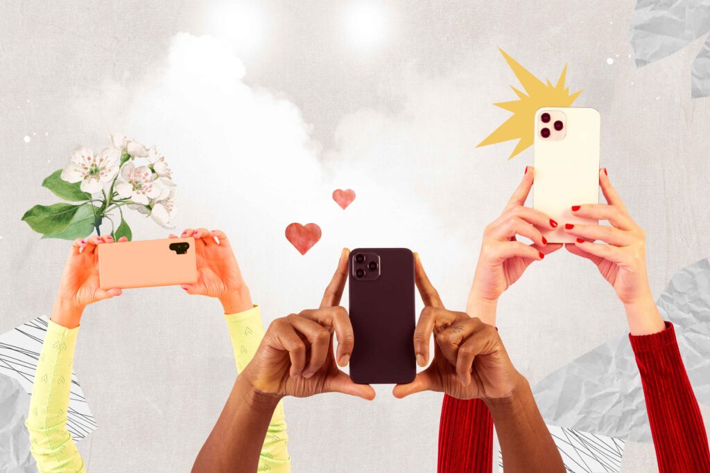 People holding up phones and taking pictures