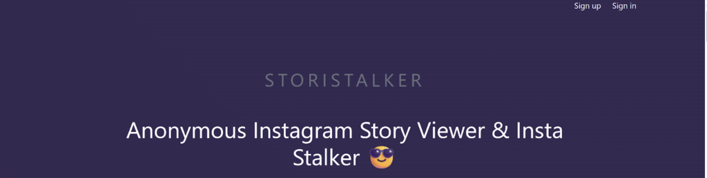 Storistalker Home page