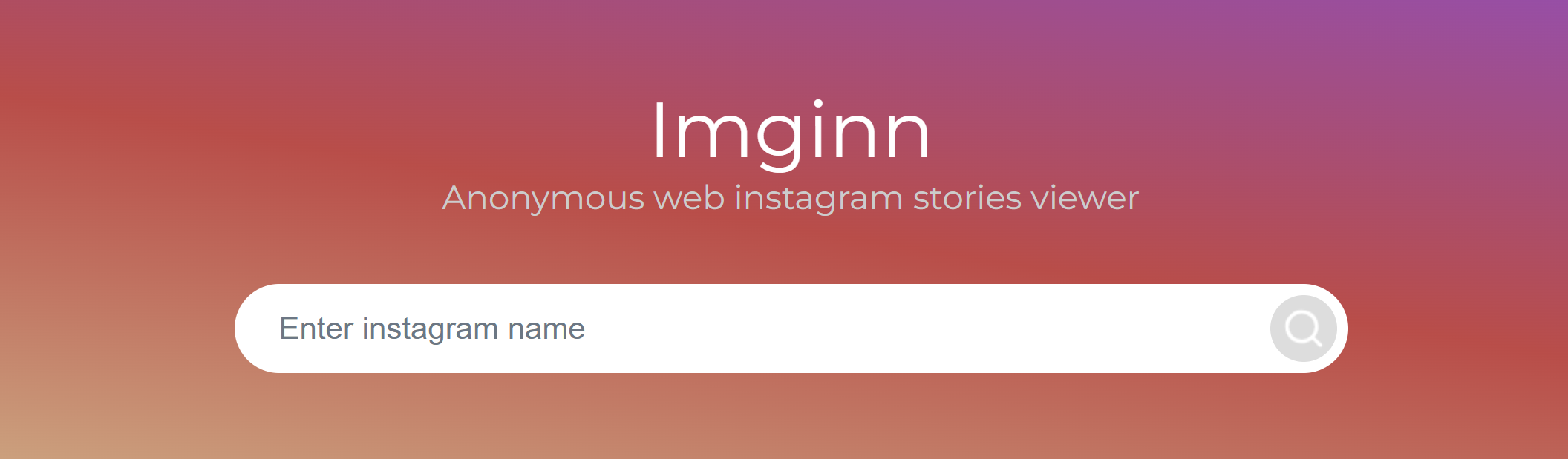Imginn main page