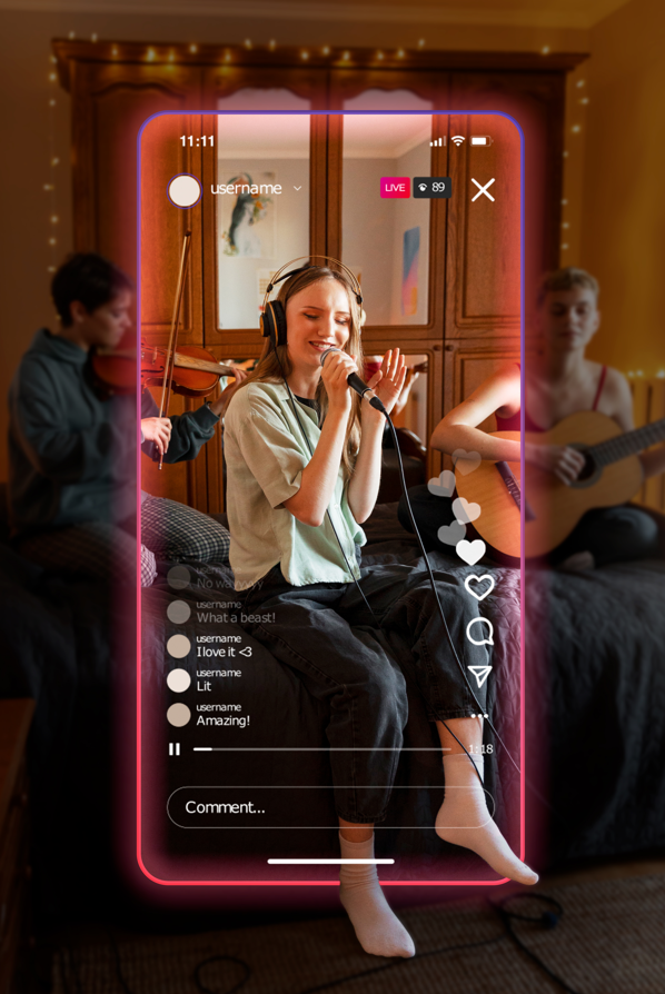 Instagram Live session with turned on commenting