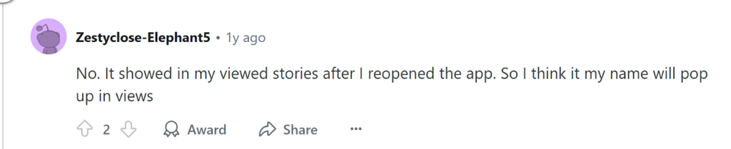 Screenshot showing a review of inSnoop on Reddit.