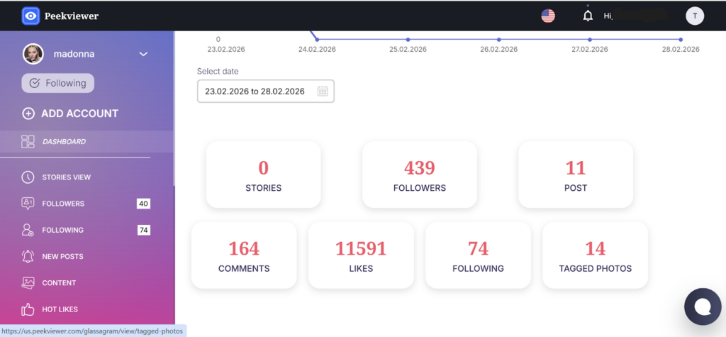Peekviewer dashboard